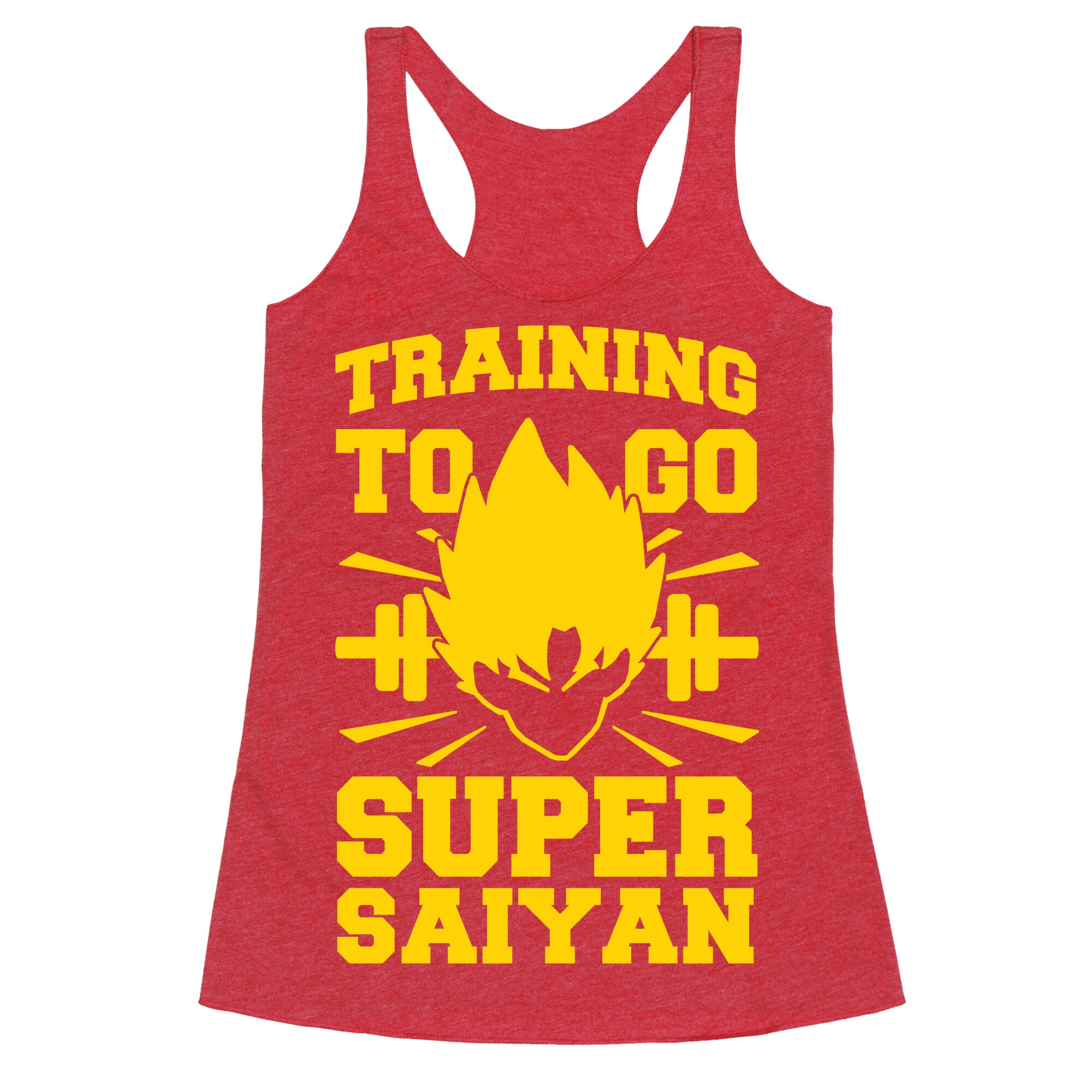 Training to Go Super Saiyan Racerback Tank